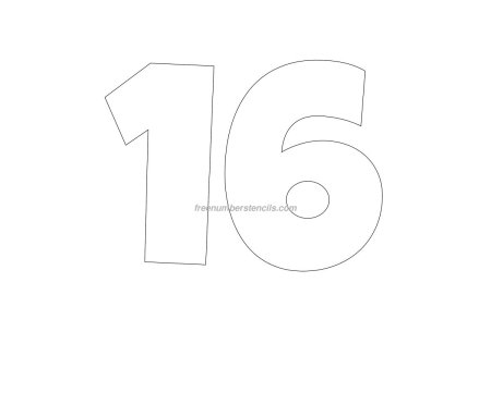 Цифра 16 трафарет для торта