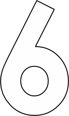 Цифра 6 трафарет для торта