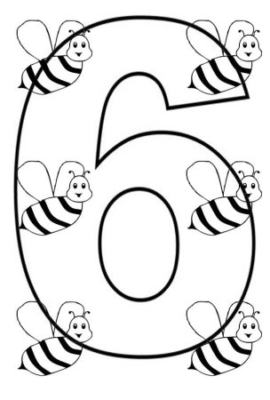 Цифра 6 трафарет для торта