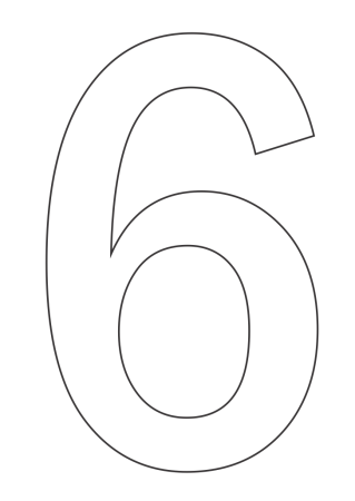 Цифра 6 трафарет