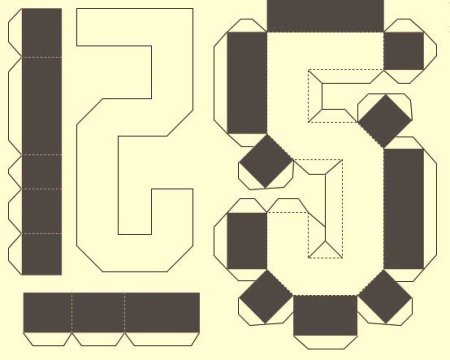 Трафареты для объемных цифр из картона