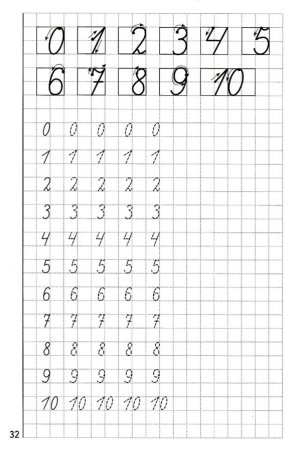 Прописи цифры 1-6 для для дошкольников