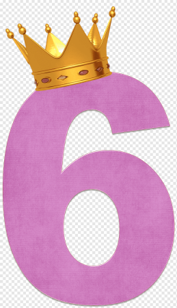 Цифра 6 розовая