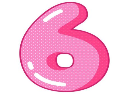 Цифра 6 розовая