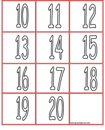 Цифры от 11 до 20