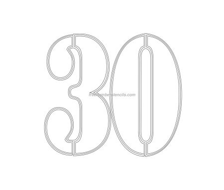 Цифра 30 трафарет