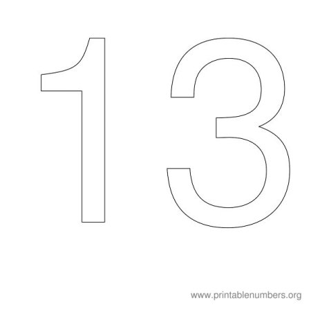 Трафарет цифры 13 для вырезания