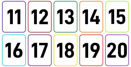 Цифры с 11 до 20