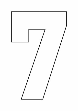 Цифра 7 трафарет