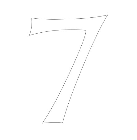 Цифра 7 трафарет для вырезания