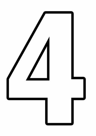 Цифра 4 трафарет