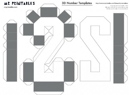 Схема объемных цифр