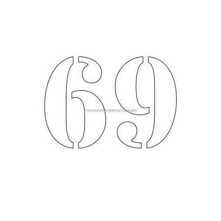 Цифра 69 трафарет а 4