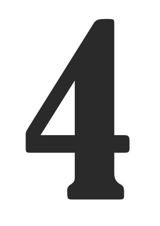 Цифра 45 трафарет
