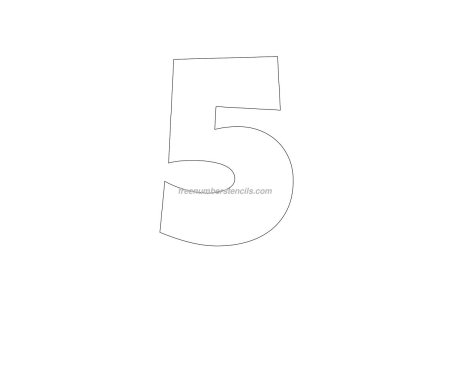 Цифра 5 трафарет