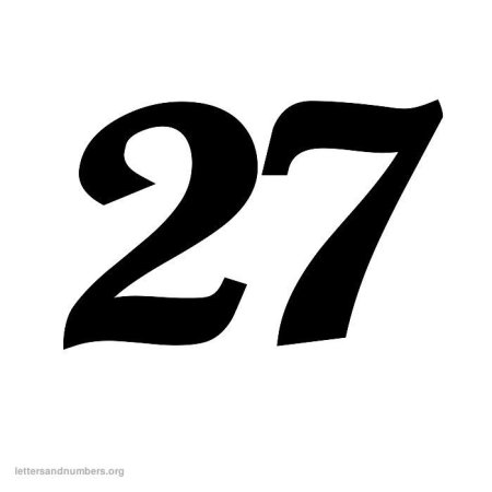 Цифра 27 на белом фоне