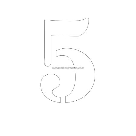 Цифра 5 трафарет