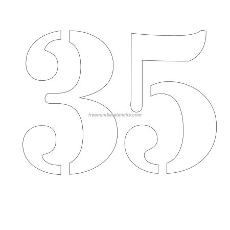 Цифра 35 трафарет для торта