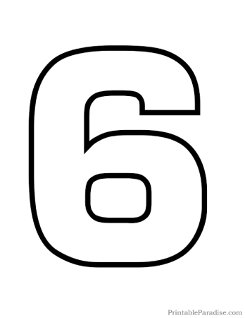 Цифра 6 трафарет
