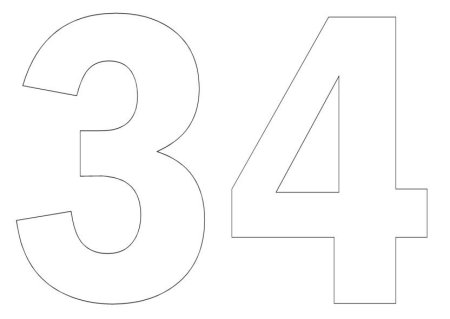 Цифра 3 трафарет