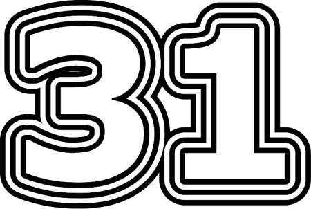 Раскраска цифры 31