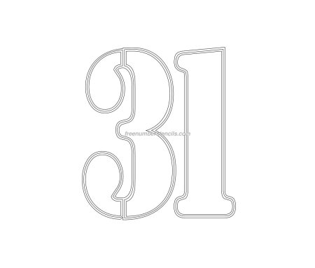 Цифра 13 трафарет