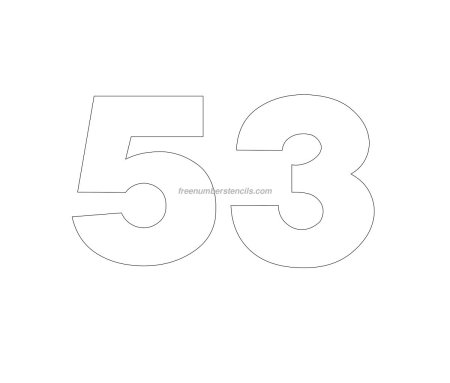 Цифра 53 трафарет