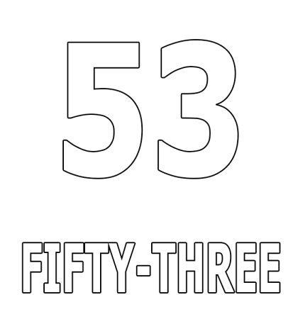 Цифра 52 трафарет
