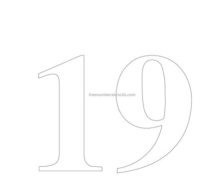 Цифра 19 трафарет для вырезания