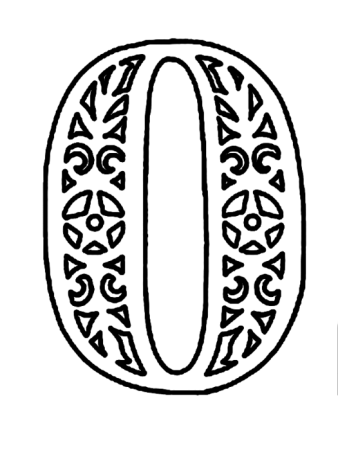 Цифра 0 трафарет