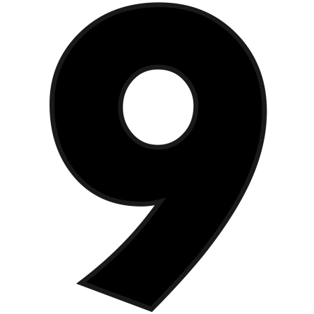 Цифра 9 черная
