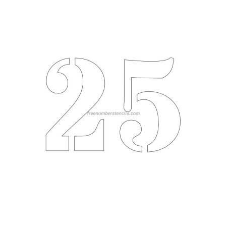 Трафарет цифр 25 для вырезания