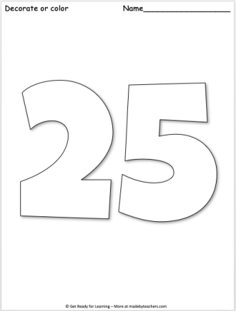 25 Число трафарет