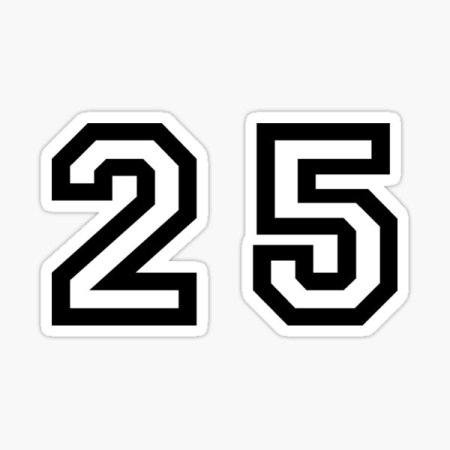Цифры 25 шаблон