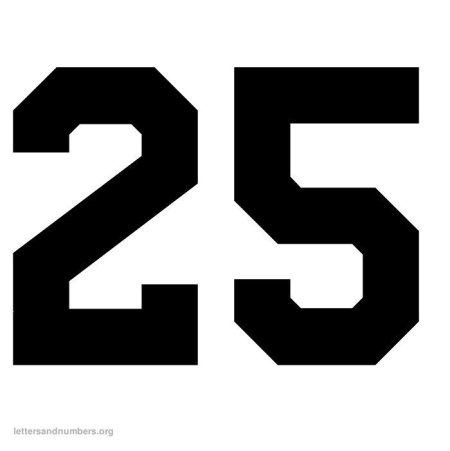 Цифра 25 трафарет