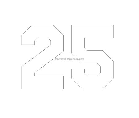 Цифра 25 трафарет
