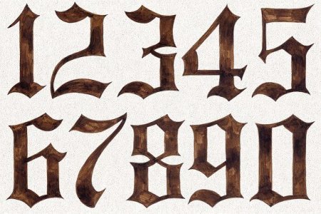 Леттеринг цифры Готика