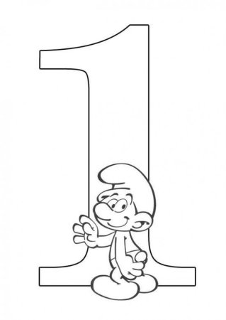 Цифра один для раскрашивания