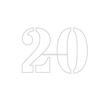 Цифра 20 трафарет