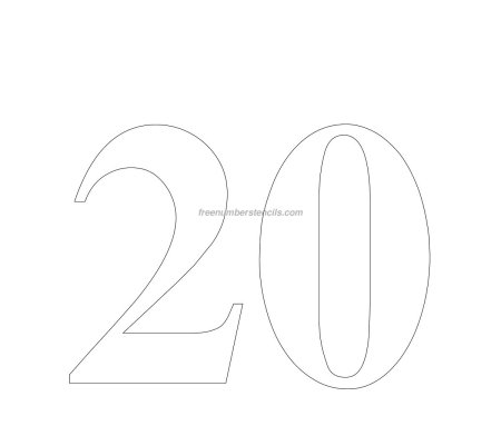 Цифры 20 для вырезания
