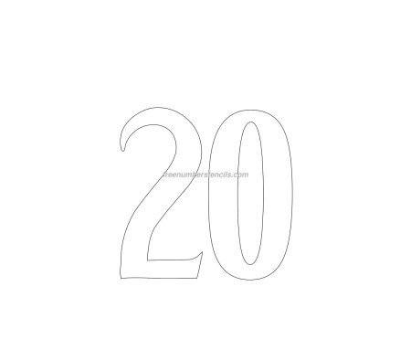 Цифра 20 трафарет для вырезания