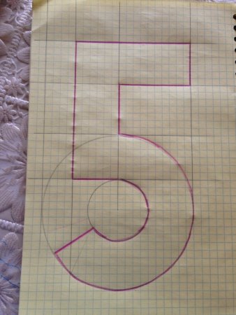 Размеры объемной цифры 5