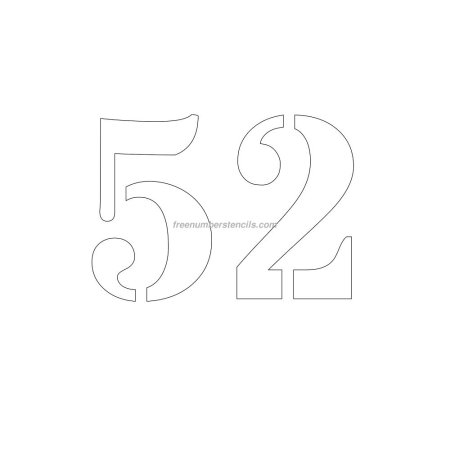 Цифра 52 трафарет