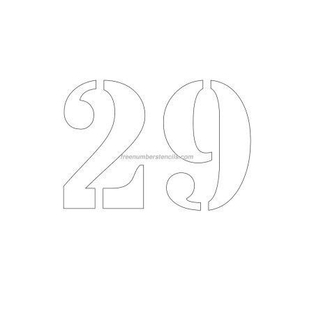 Цифра 29 трафарет для вырезания