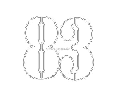 Трафарет цифры 83