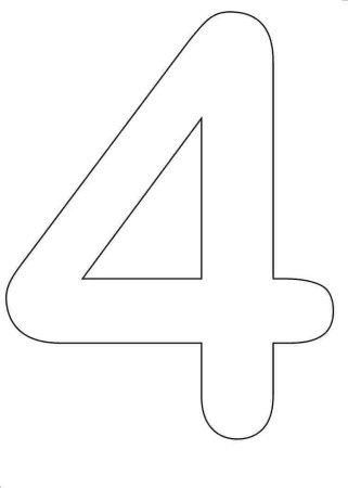 Цифра 4 трафарет