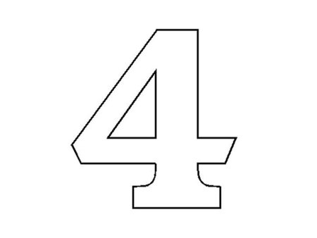 Цифра 4 трафарет