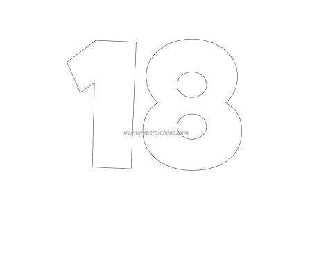 Цифра 18 трафарет для торта