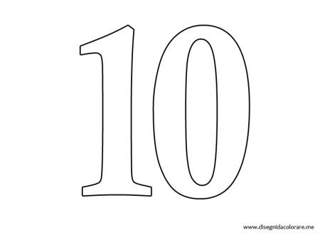 Цифра 10 трафарет