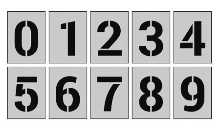 Трафарет цифры от 1 до 12